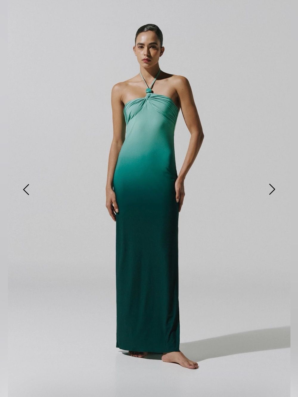 BAOBAB 'Bari' Maxi Halter Dress Green Lagoon Turquoise Stone Size Large